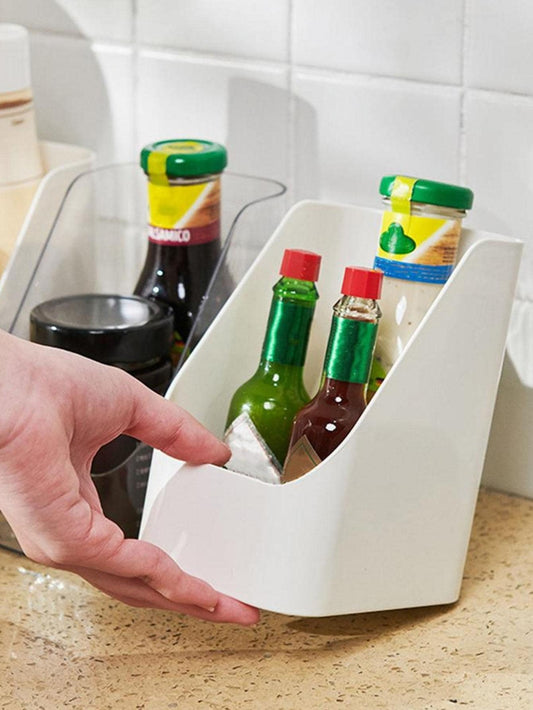 SHEIN صندوق تخزين بلاستيكي مائل الفتح لمنظم المكتب وغرفة المعيشة