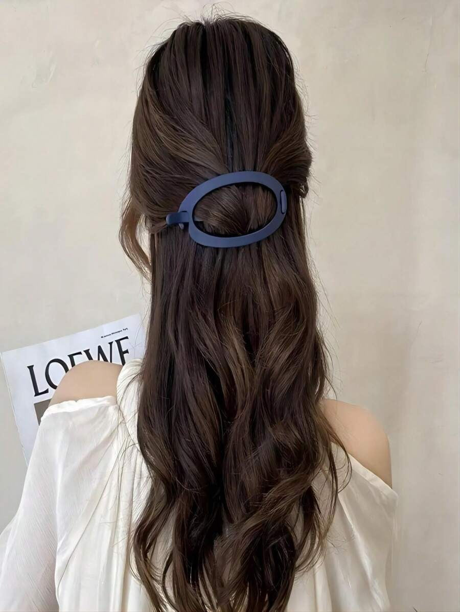 SHEIN مجموعة 4 مشابك شعر بلون سادة