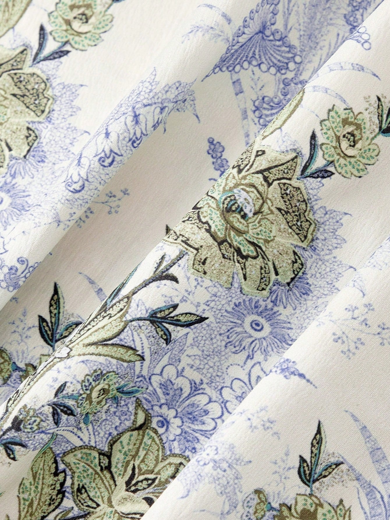 SHEIN MOD فستان متوسط الطول بطبعة زهرية وياقة مكشوفة الكتف