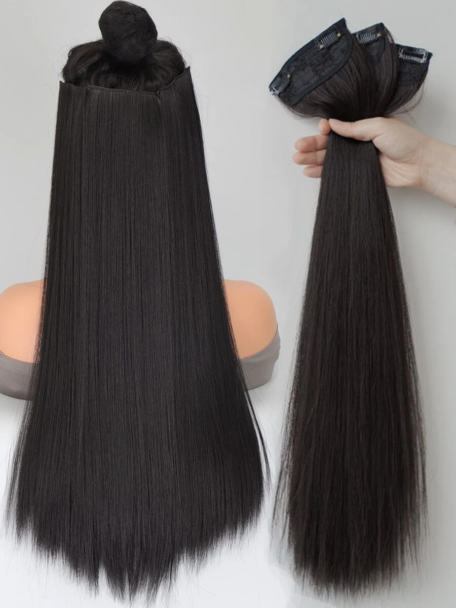 SHEIN وصلة شعر 3 قطع طويل مستقيم بمشبك
