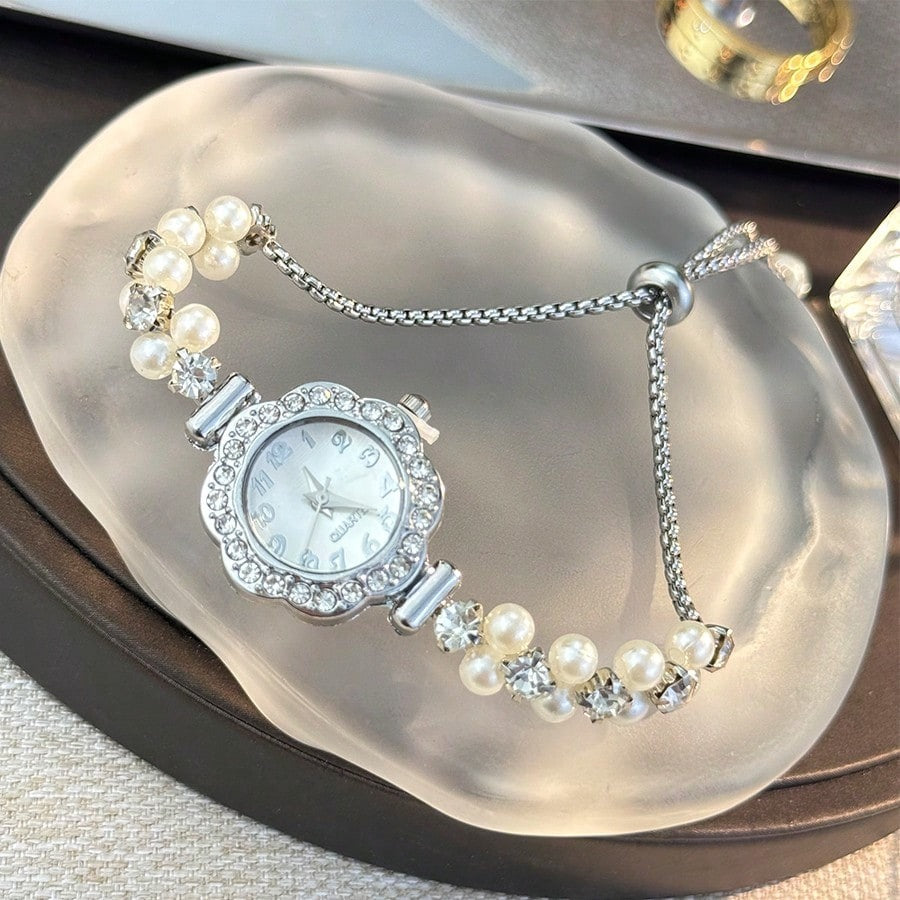SHEIN ساعة نسائية كوارتز بسلسلة قابلة للتعديل