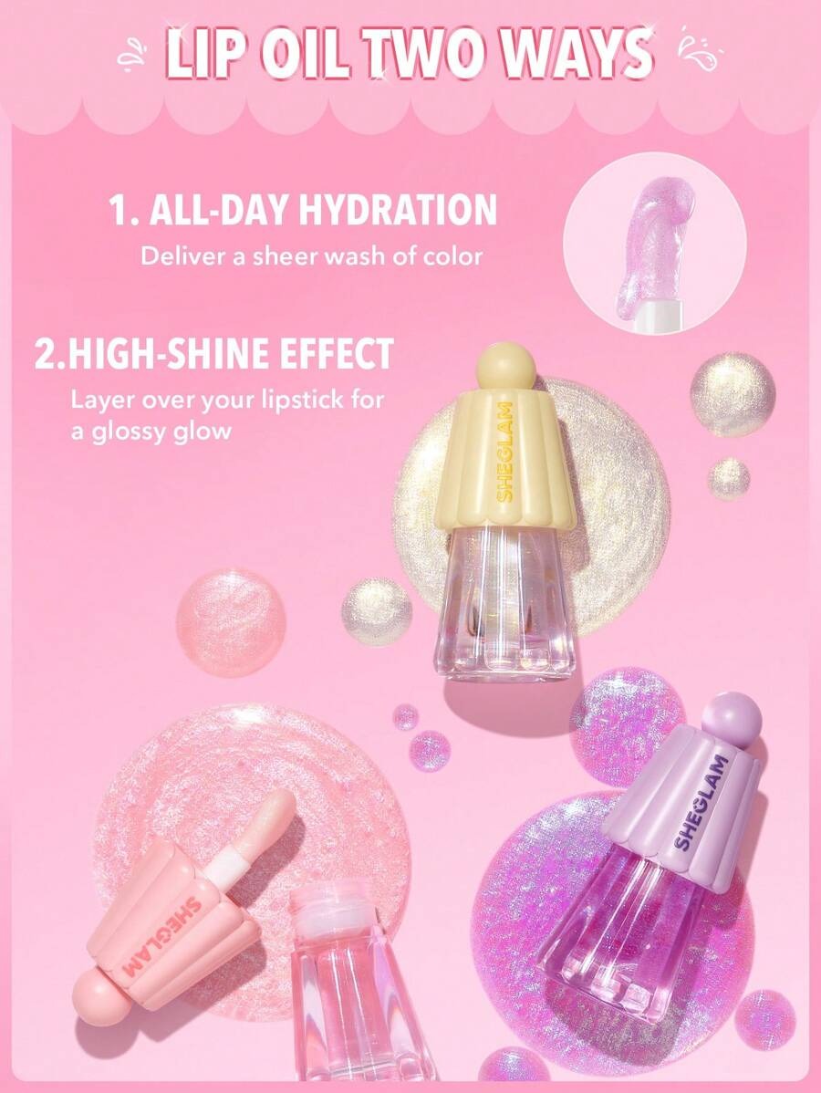 SHEGLAM Jelly Wow – Pinkies Up Glitter زيت شفايف