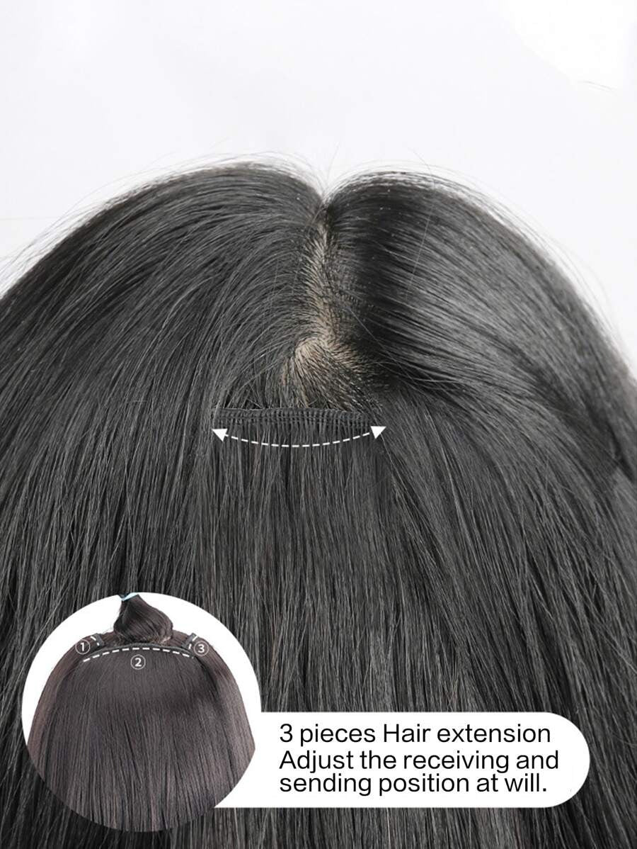 SHEIN وصلة شعر 3 قطع طويل مستقيم بمشبك