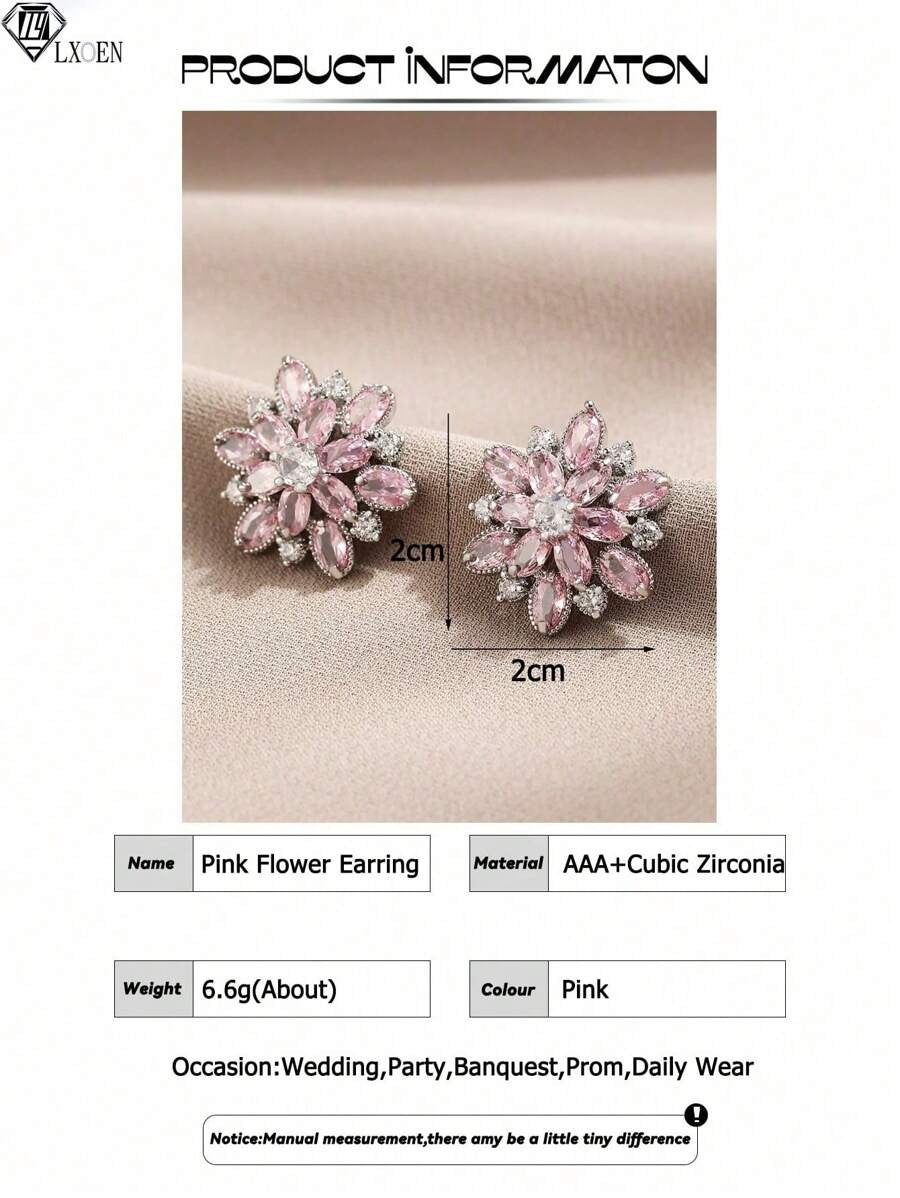 SHEIN زوج أنيق من الأقراط بتصميم زهرة