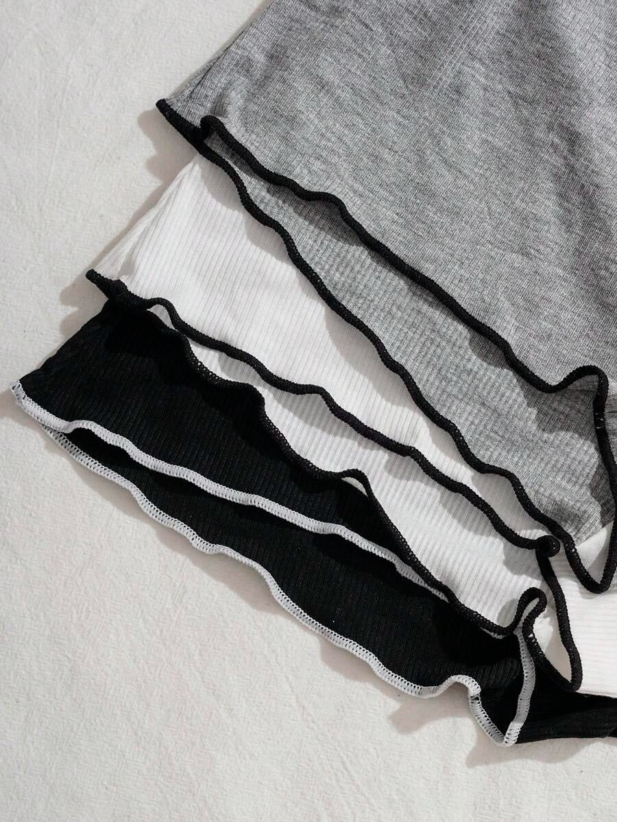 SHEIN طقم 3 سراويل داخلية بوي شورتس بشريط مكشكش