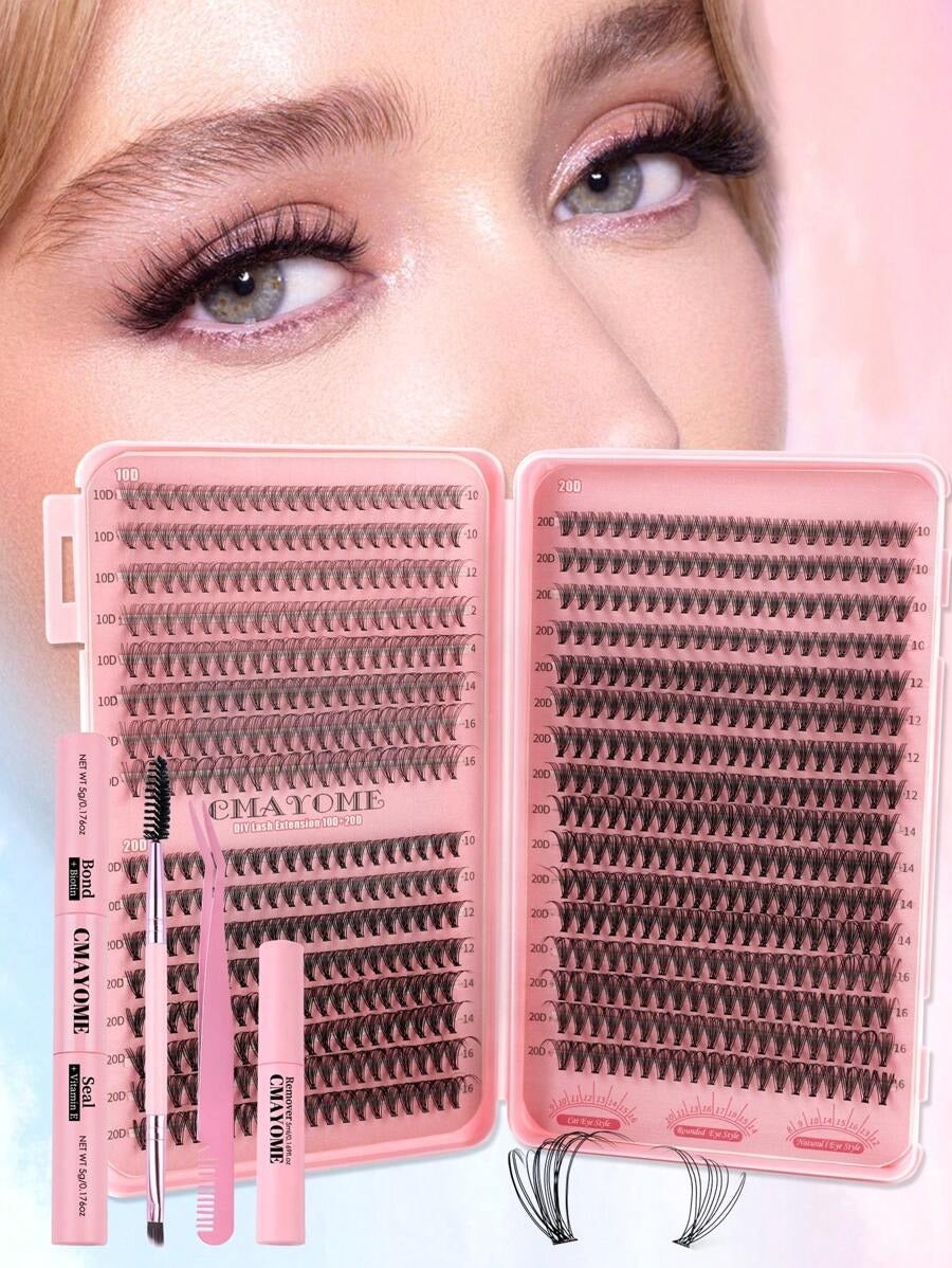 SHEIN DIY طقم 640 قطعة رموش عنقودية بأطوال مختلفة كثيفة