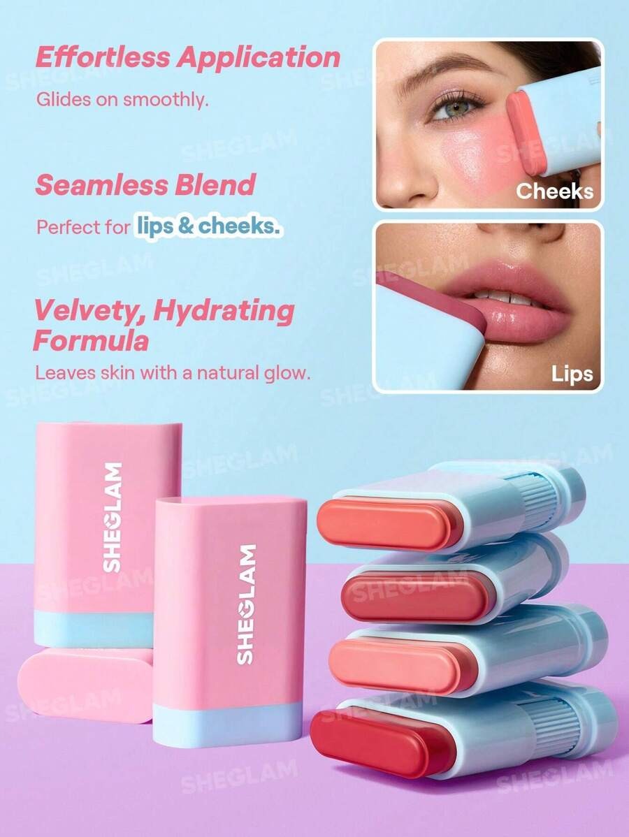 SHEGLAM Glass Glow Cherry Express أحمر خدود عصا