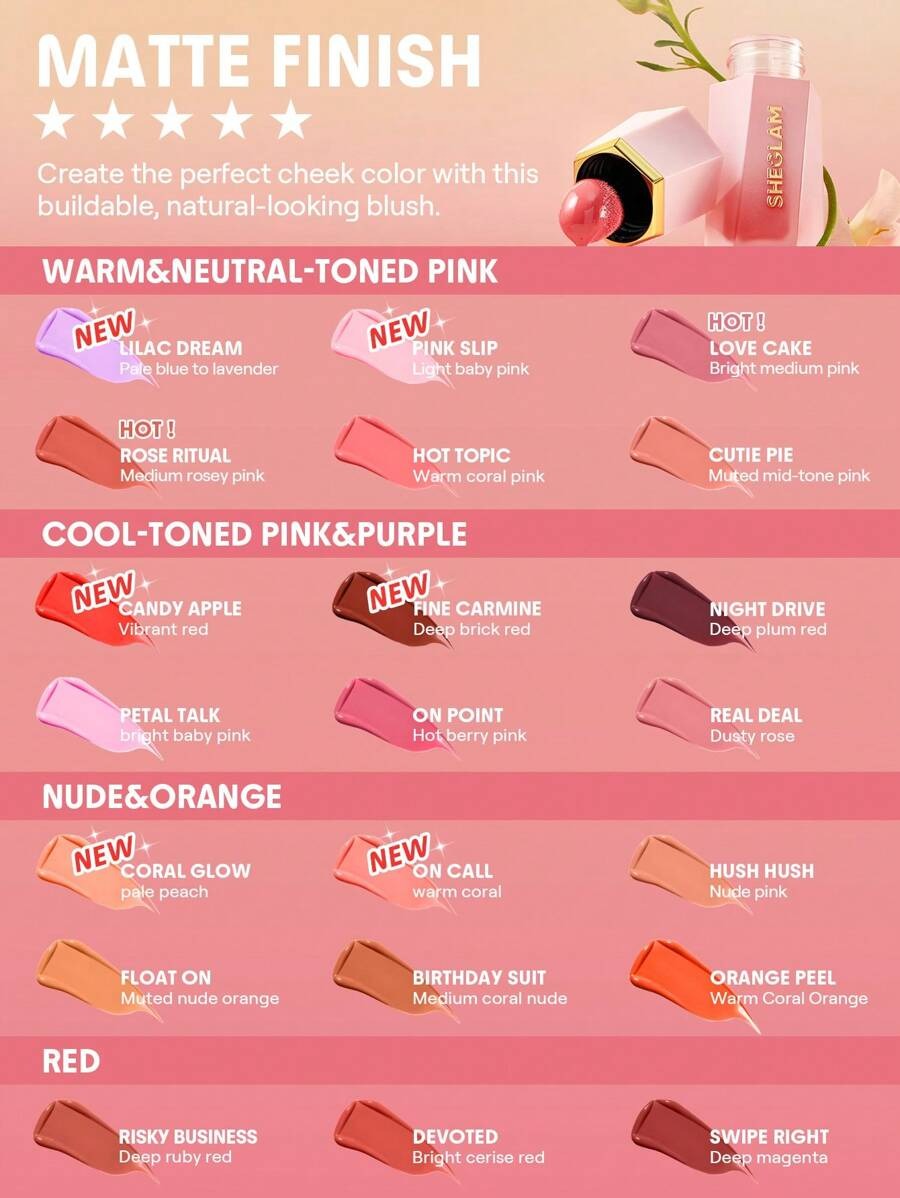 SHEGLAM Color Bloom Swipe Right أحمر خدود سائل