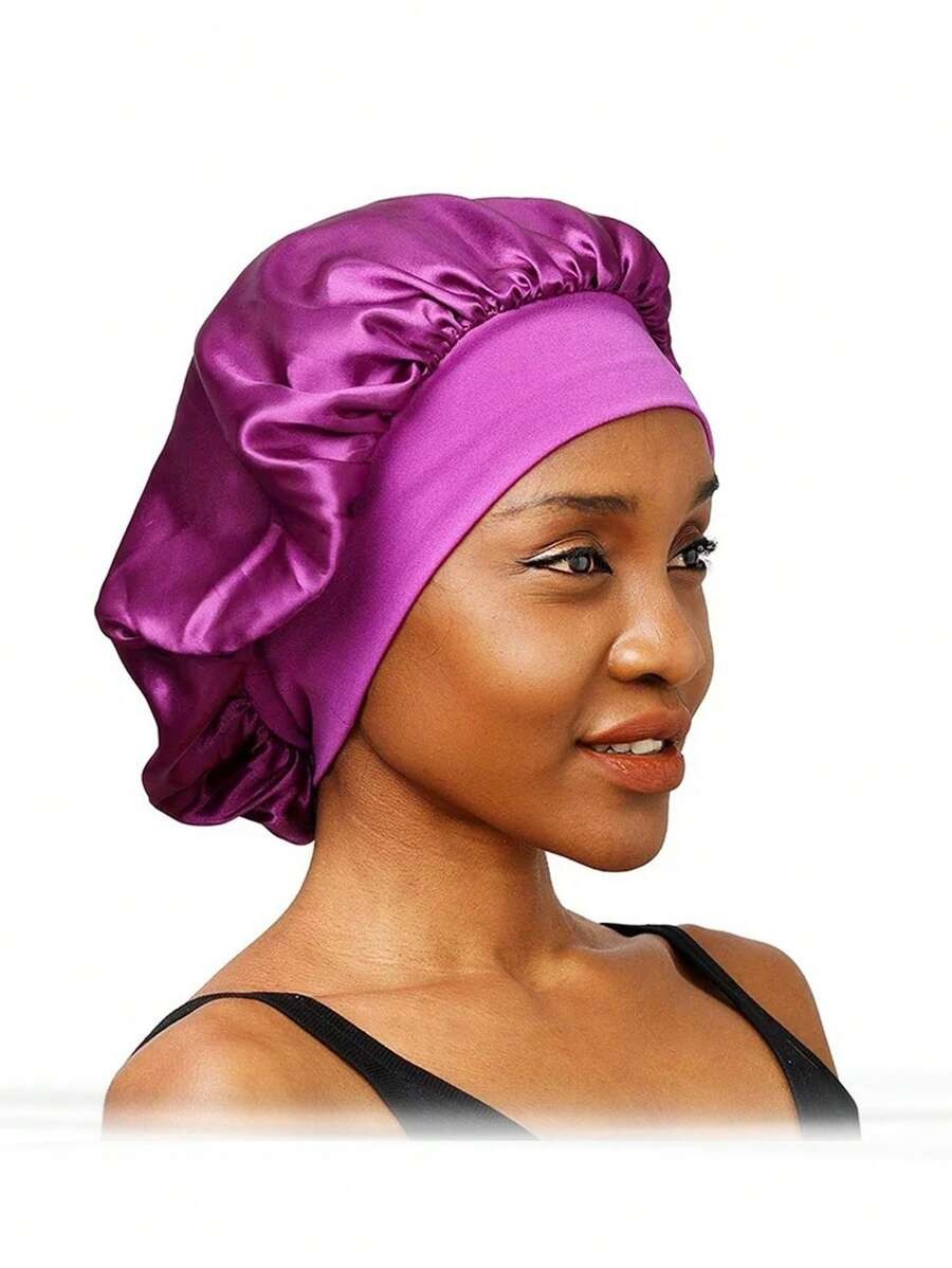 SHEIN قبعة ليلية ساتان واسعة الحافة