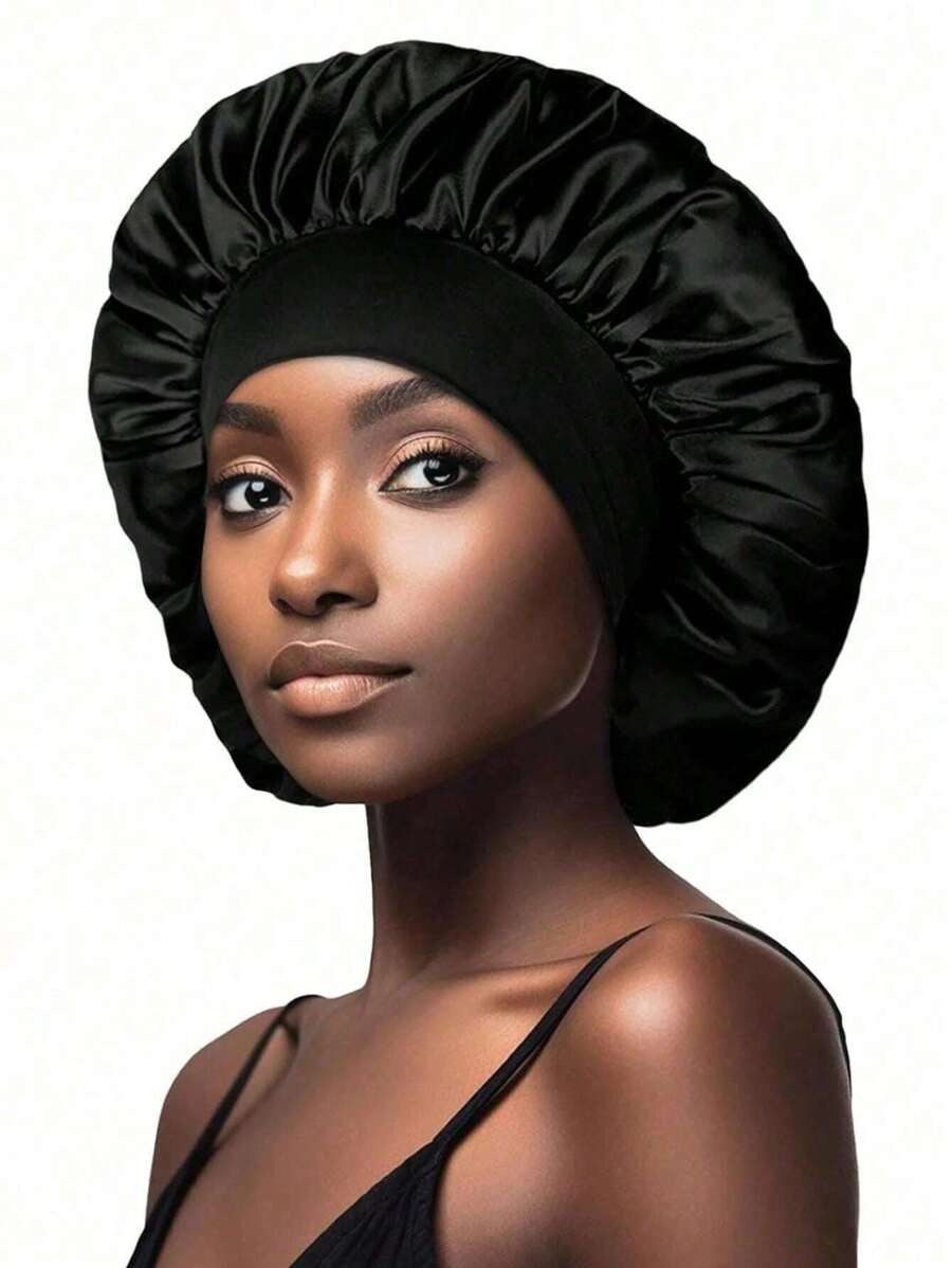 SHEIN قبعة ليلية ساتان واسعة الحافة