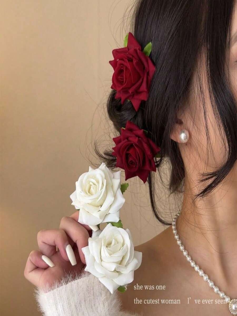 SHEIN طقم مشابك شعر على شكل وردة – قطعتين