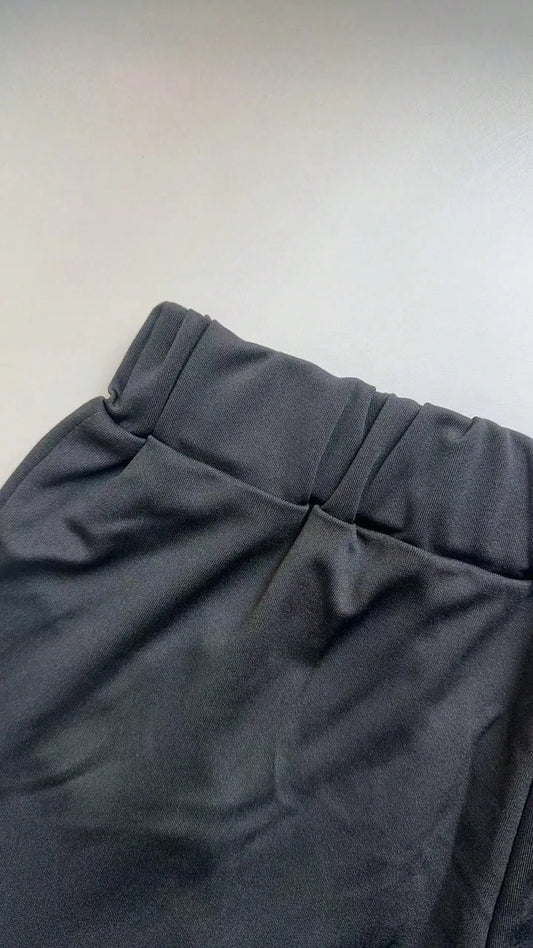 SHEIN بنطلون بلون الأسود طويل واسع الساق بخصر عالي
