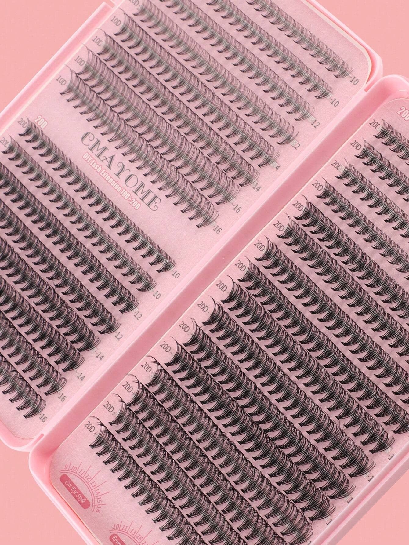 SHEIN DIY طقم 640 قطعة رموش عنقودية بأطوال مختلفة كثيفة