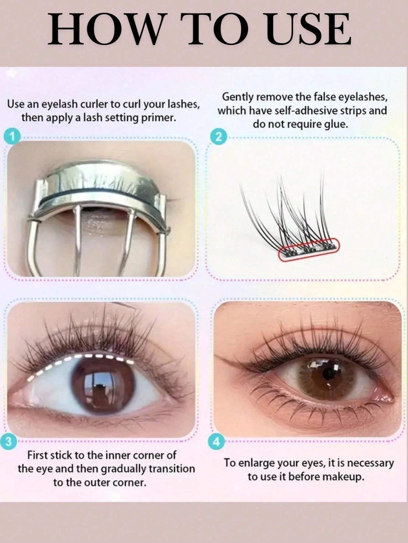 SHEIN C رموش ناعمة وخفيفة 120 قطعة ذاتية اللصق بتقويس