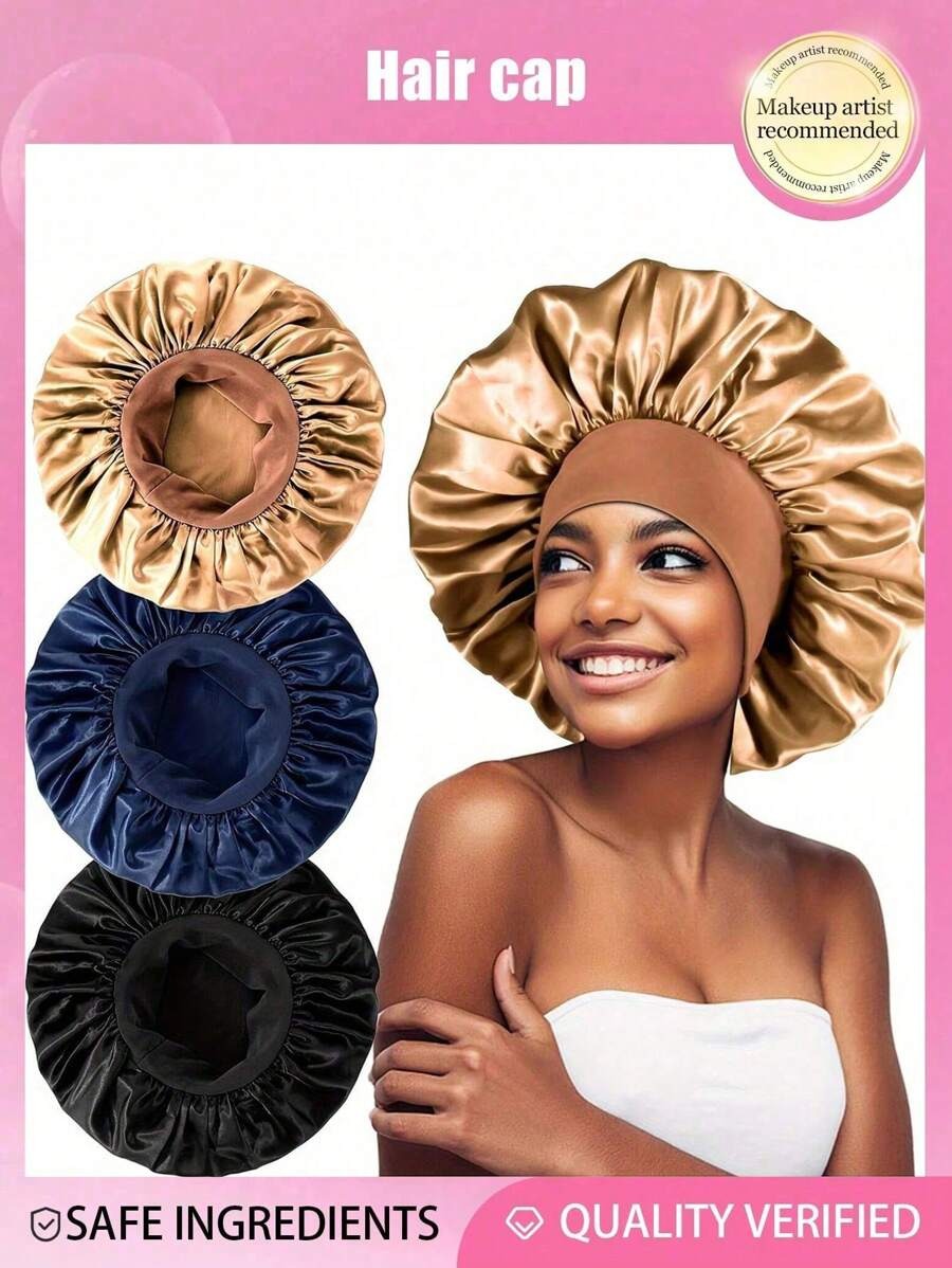 SHEIN قبعة ليلية ساتان واسعة الحافة