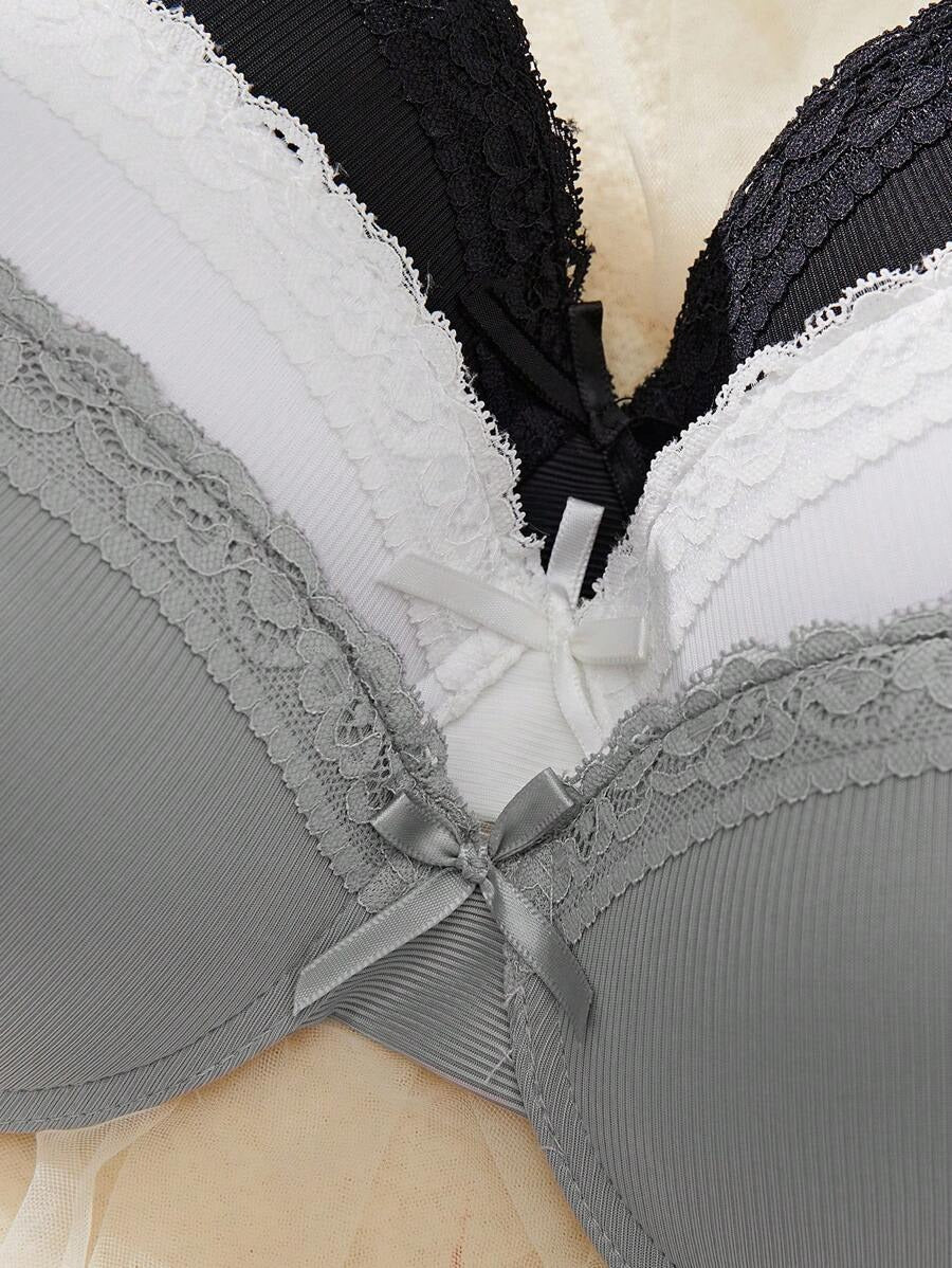 SHEIN مجموعة 3 قطع حمالات صدر مبطنة