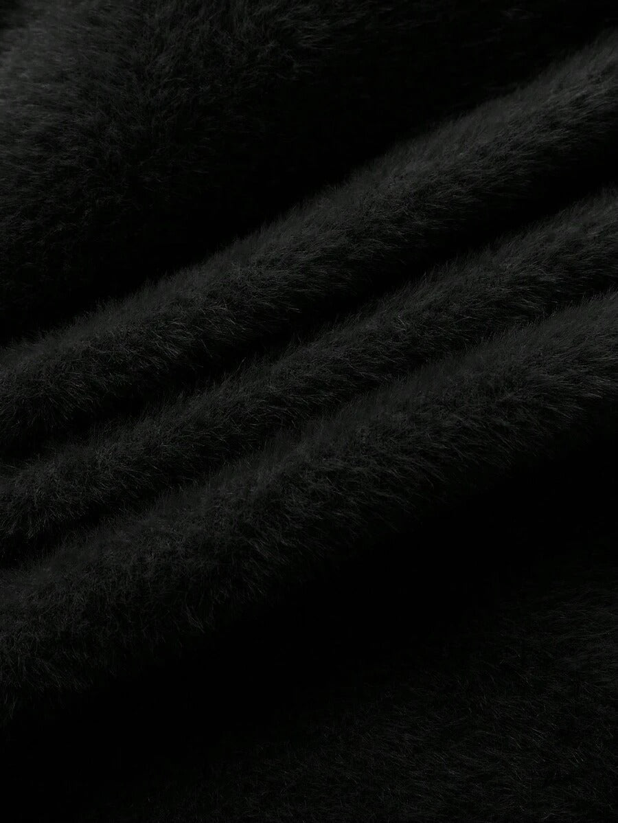 SHEIN كنزة حرارية شتوية ضيقة بياقة عالية بلون أسود