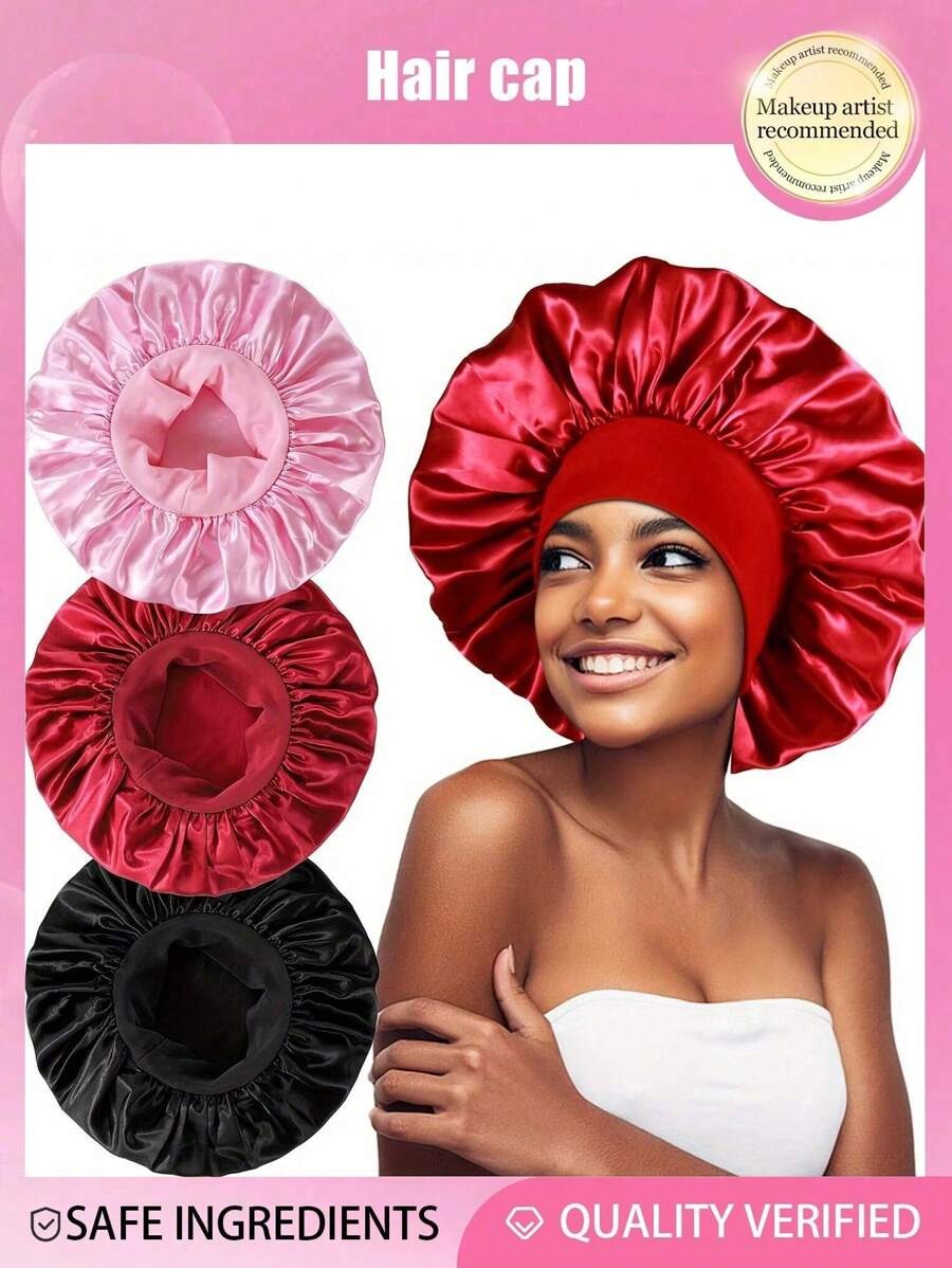 SHEIN قبعة ليلية ساتان واسعة الحافة