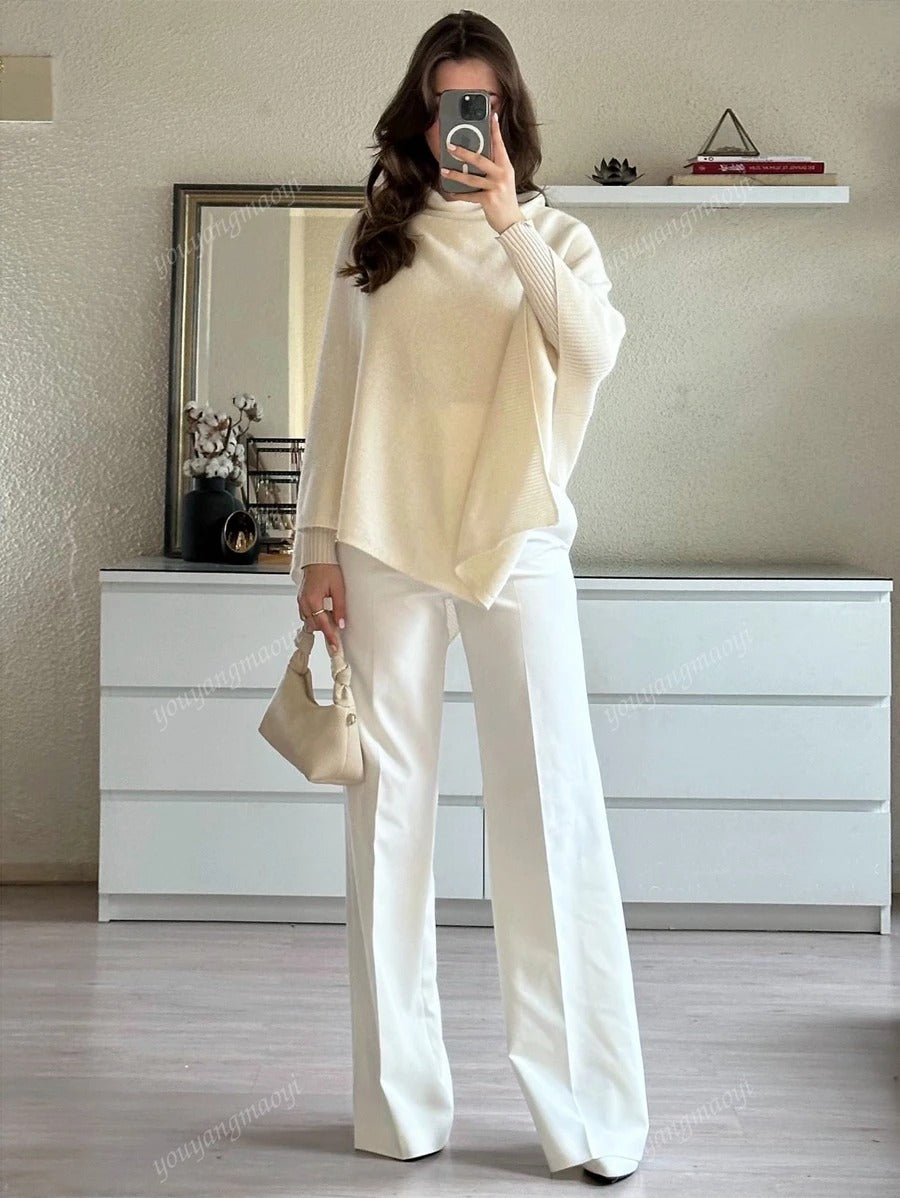 SHEIN كنزة شال فضفاضة بيج ناعم