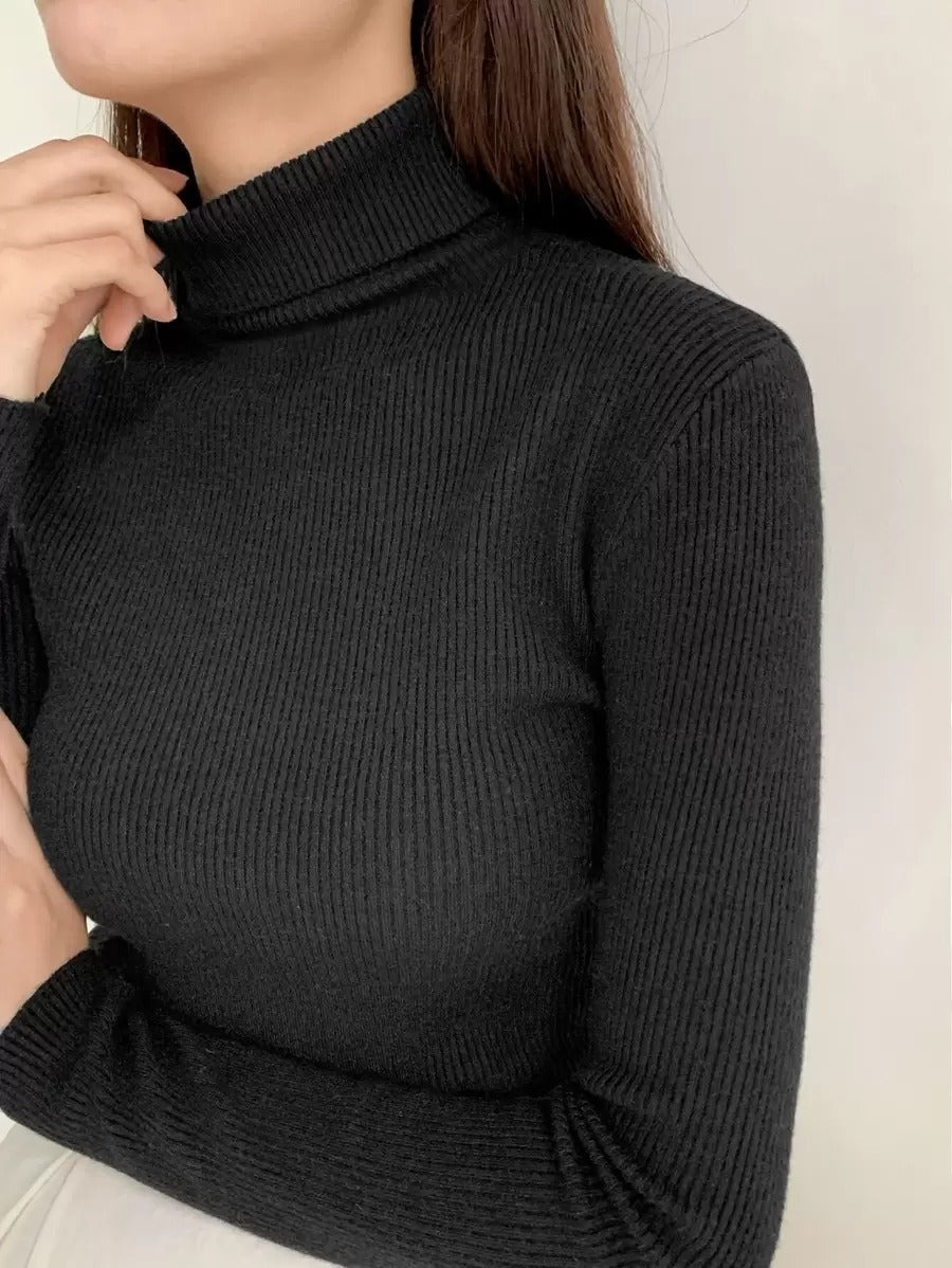 SHEIN كنزة صوفية بلون أسود