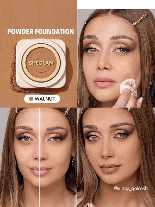 SHEGLAM Walnut بودرة أساس تغطية عالية