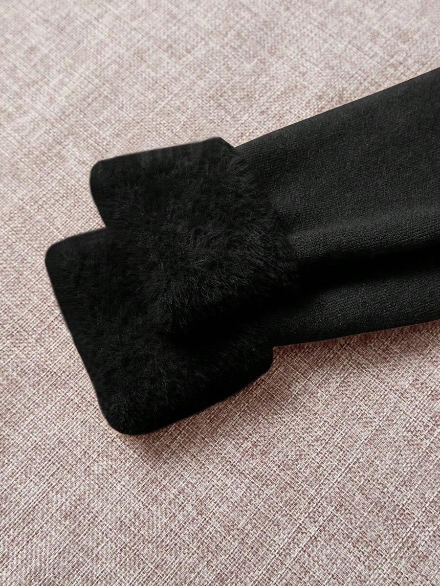 SHEIN كنزة حرارية شتوية ضيقة بياقة عالية بلون أسود