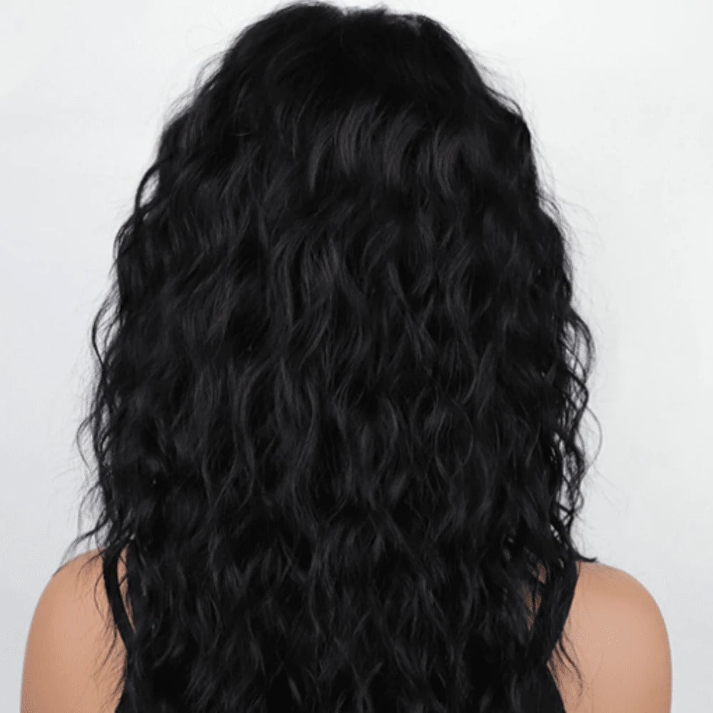 SHEIN باروكة شعر مجعد متوسط الطول بتموج بودي ويف