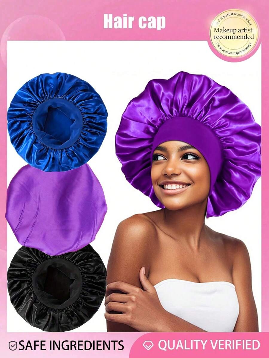 SHEIN قبعة ليلية ساتان واسعة الحافة