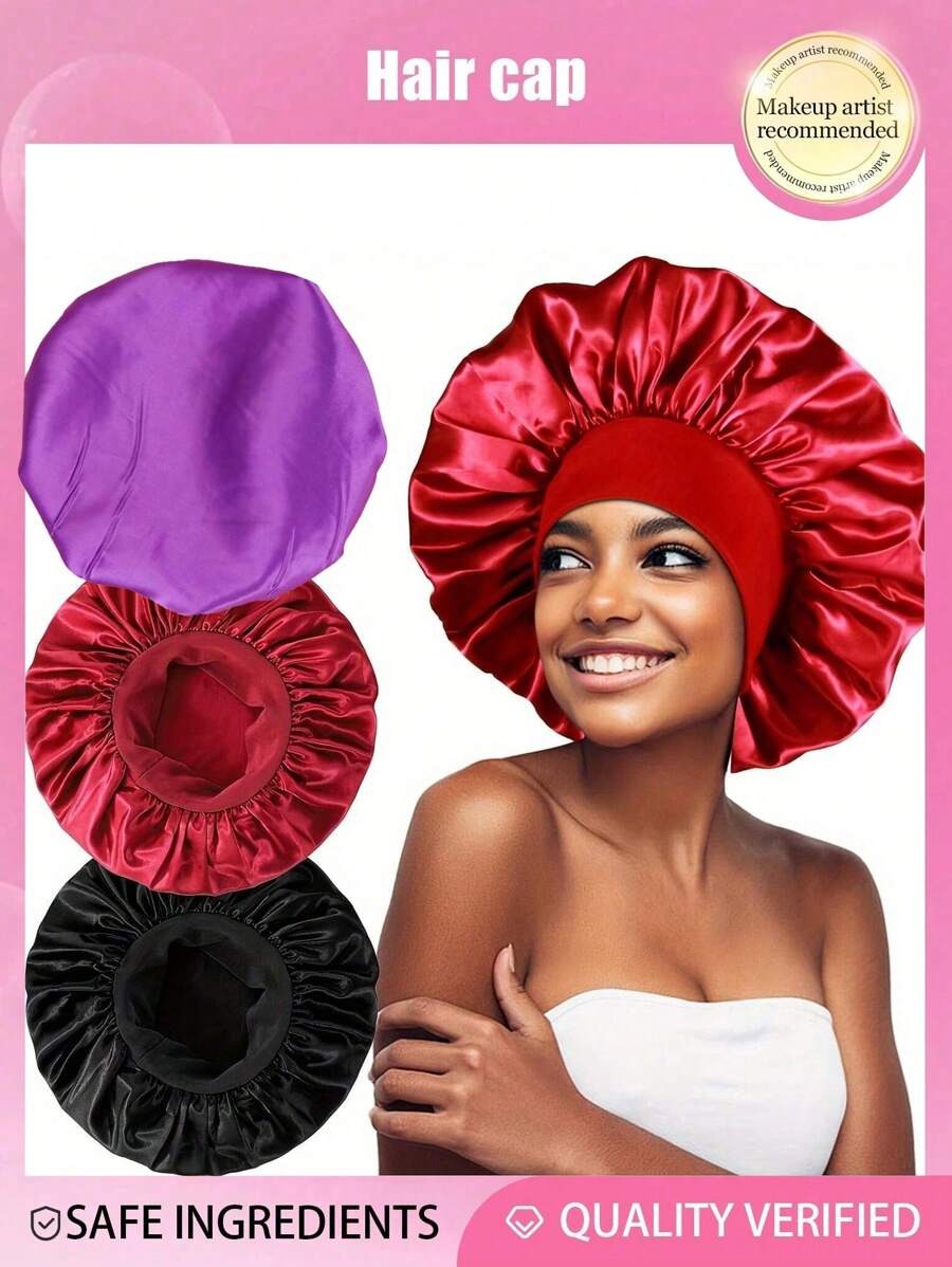 SHEIN قبعة ليلية ساتان واسعة الحافة