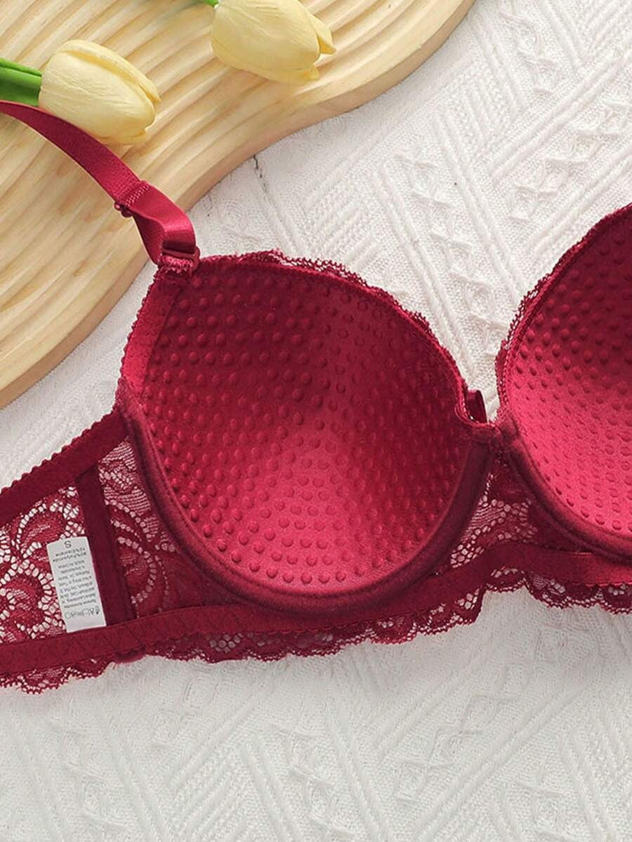 SHEIN طقم ملابس داخلية عنابي أنيق