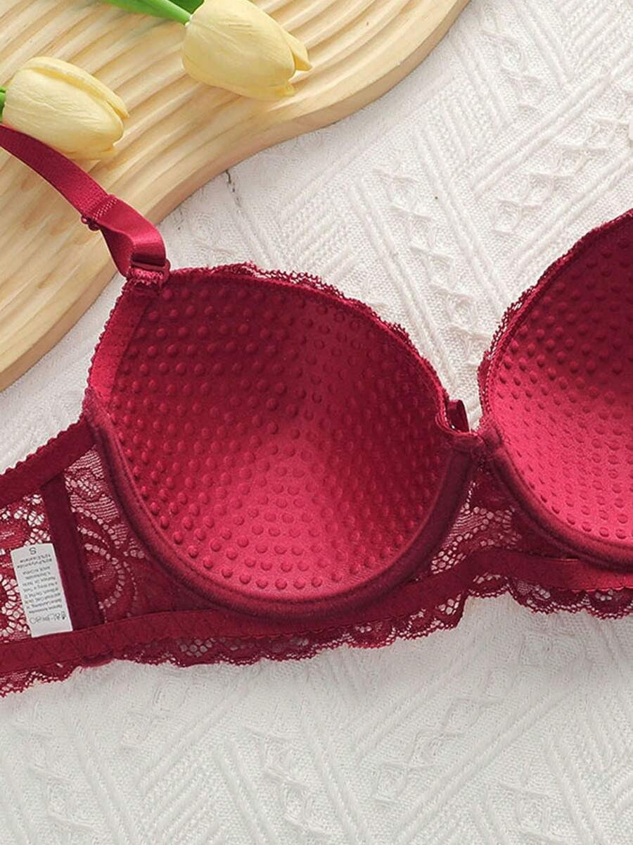 SHEIN طقم ملابس داخلية عنابي أنيق