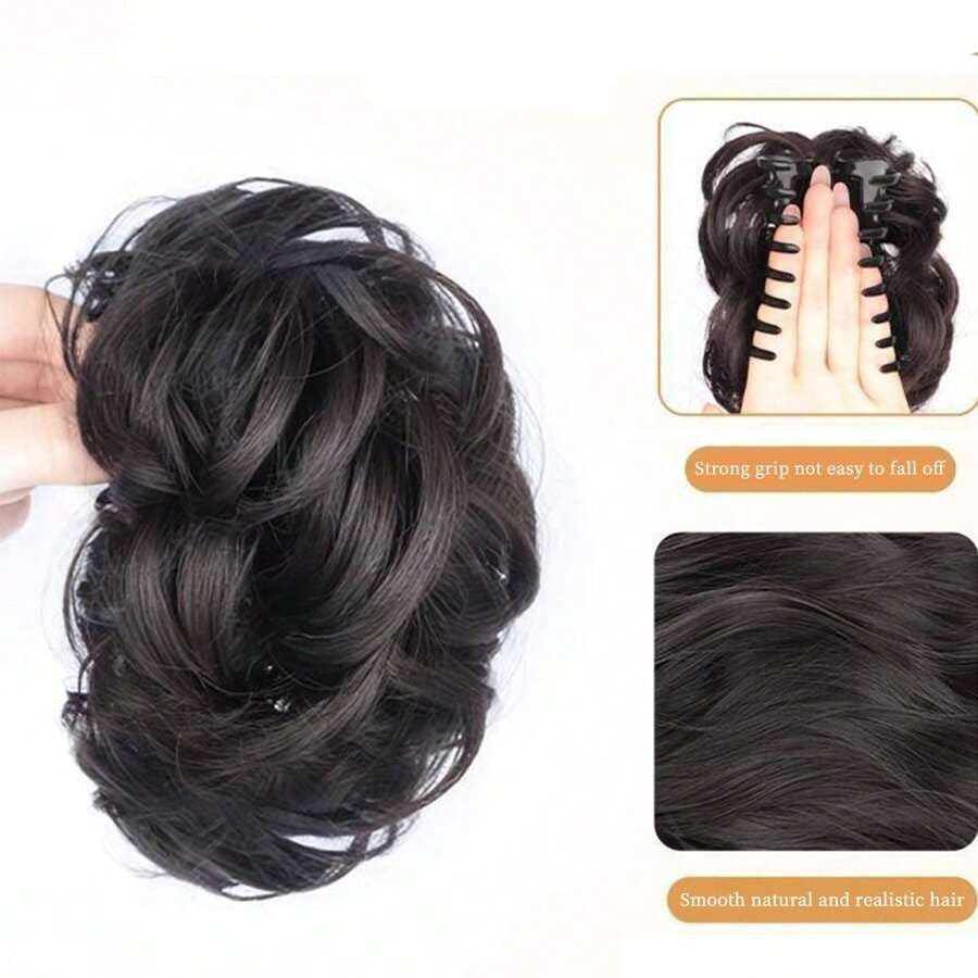 SHEIN مشبك إضافة شعر كعكة مجعدة ناعمة بستايل أنثوي