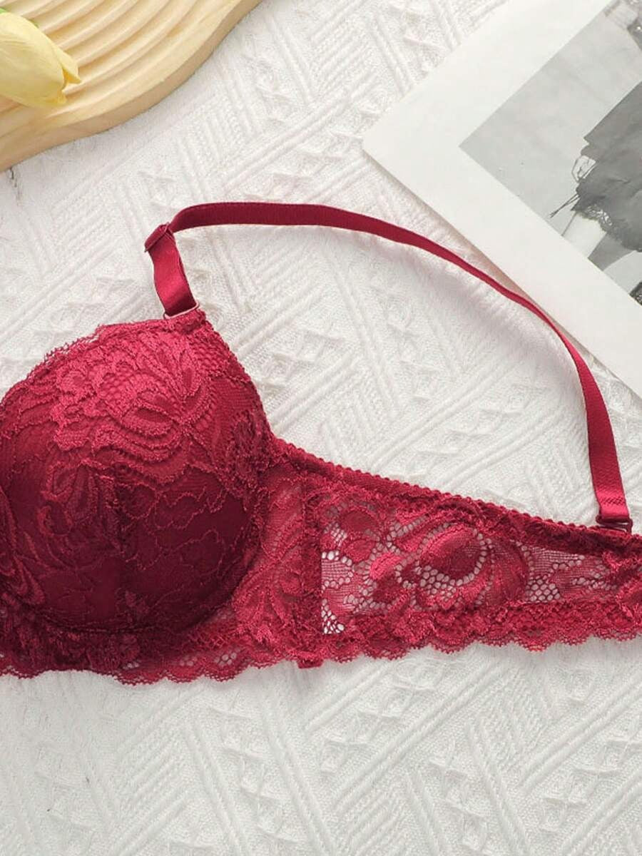 SHEIN طقم ملابس داخلية عنابي أنيق