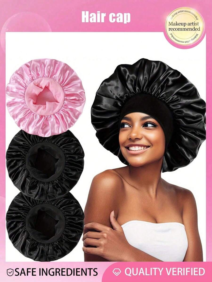 SHEIN قبعة ليلية ساتان واسعة الحافة