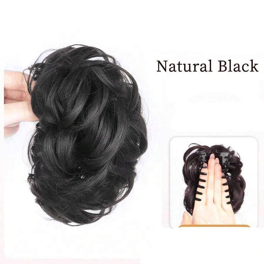 SHEIN مشبك إضافة شعر كعكة مجعدة ناعمة بستايل أنثوي