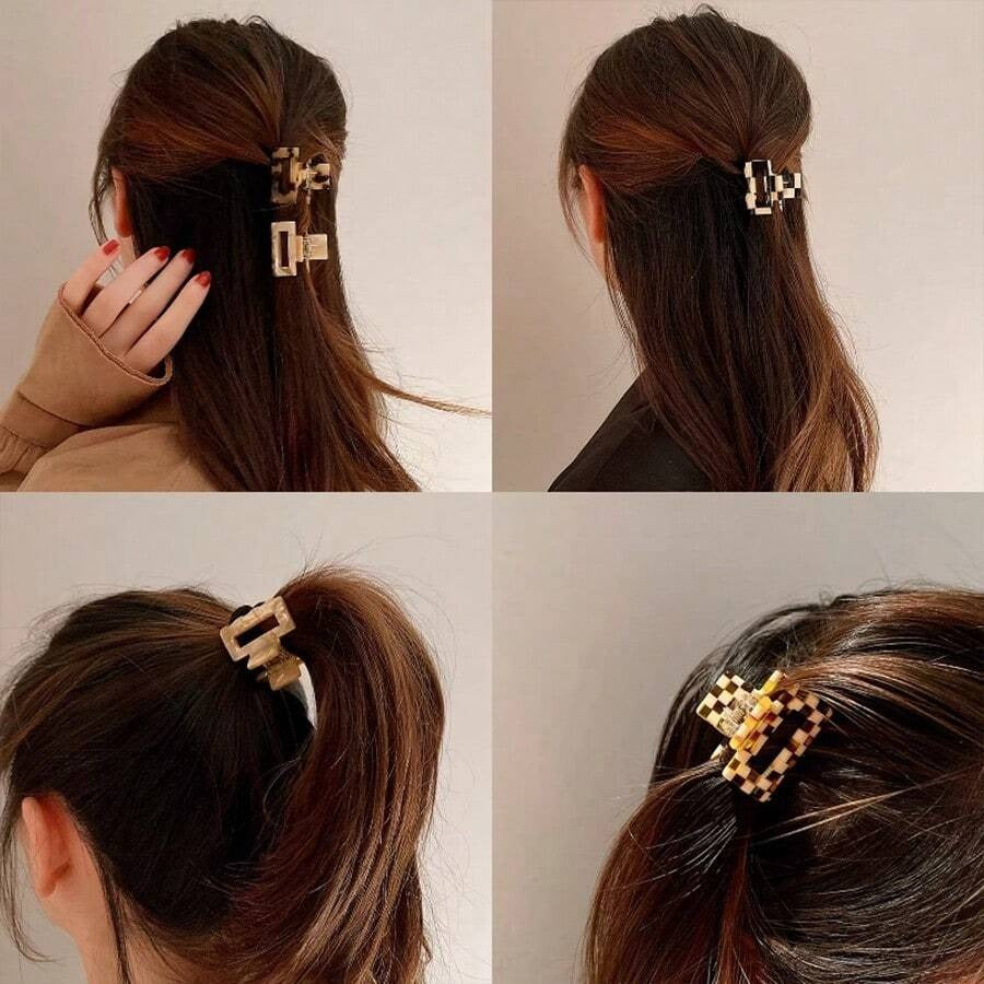 SHEIN مجموعة أنيقة من 6 مشابك شعر صغيرة وخفيفة