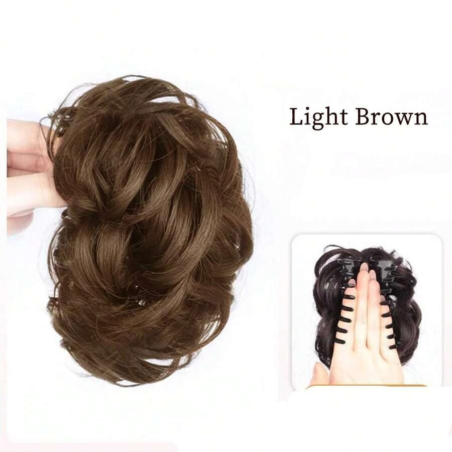 SHEIN مشبك إضافة شعر كعكة مجعدة ناعمة بستايل أنثوي