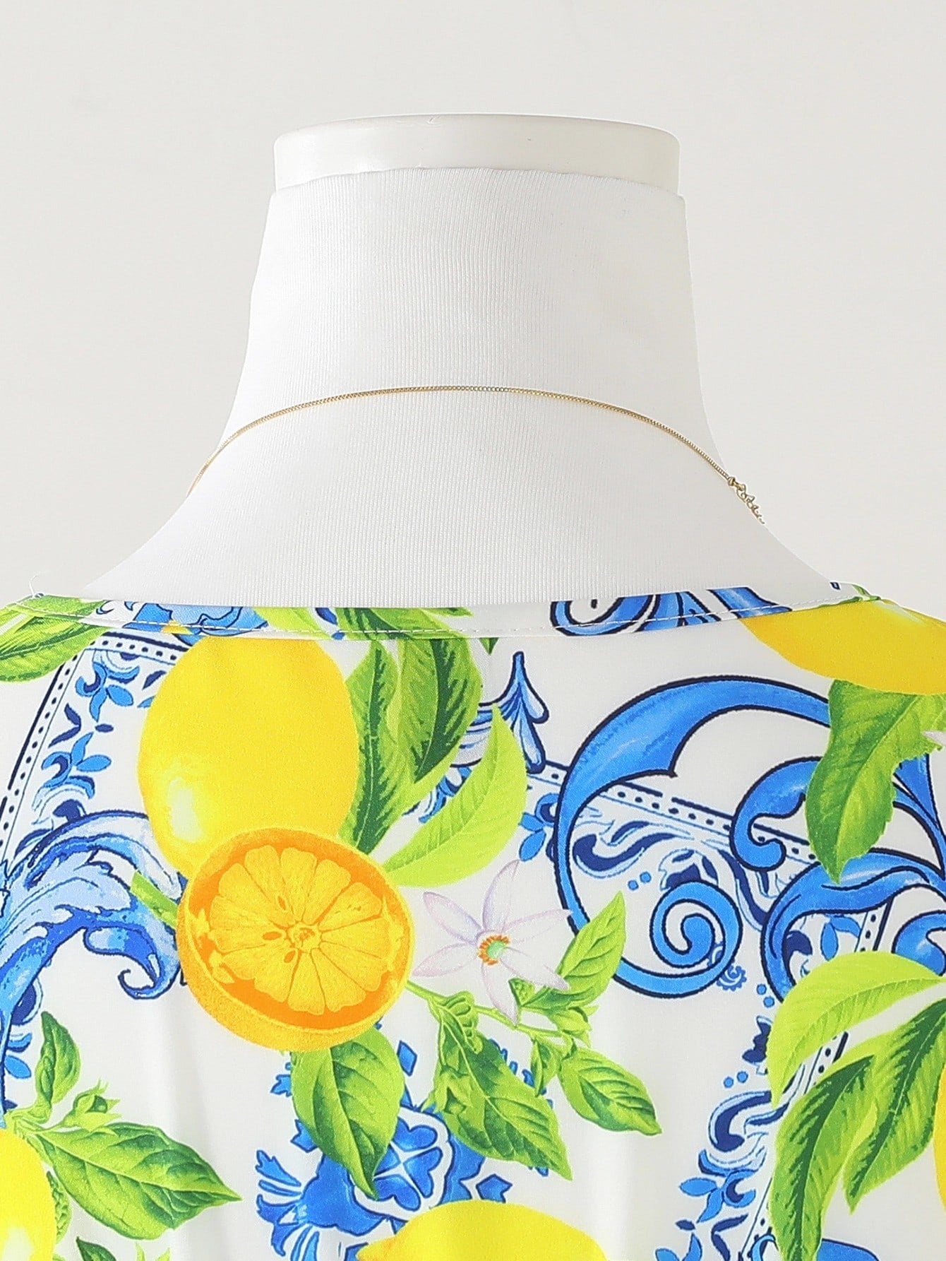 SHEIN Amorya فستان مطبوع بالكامل برسومات فواكه ونباتات