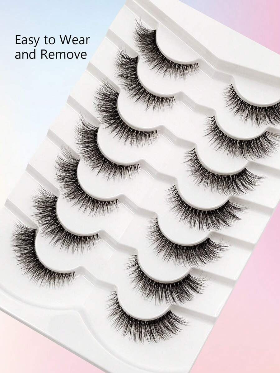 SHEIN Asiteo رموش كاملة بشريط شفاف 7 أزواج