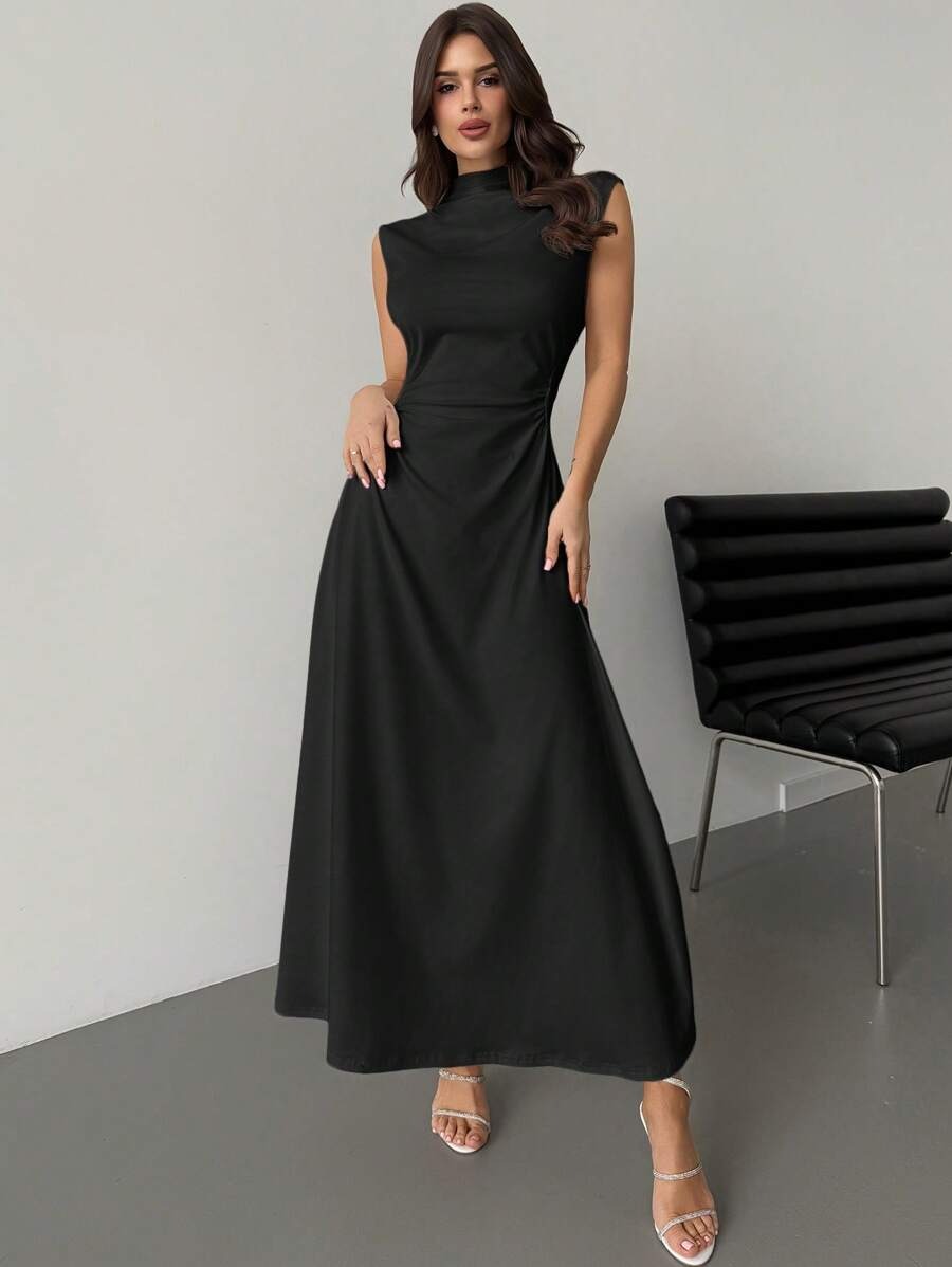 SHEIN Firerie فستان ماكسي اسود بدون أكمام