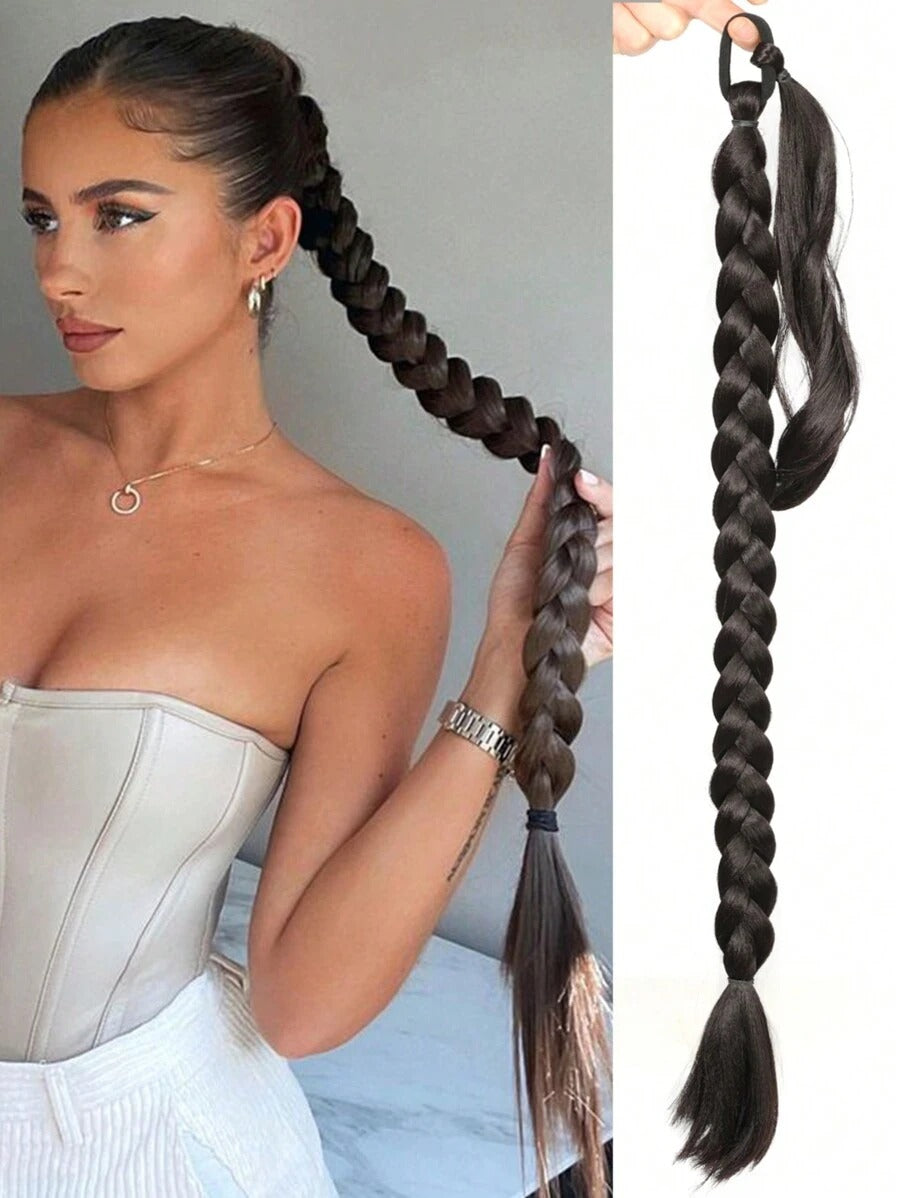 SHEIN ضفيرة صناعية – لون أسود بني