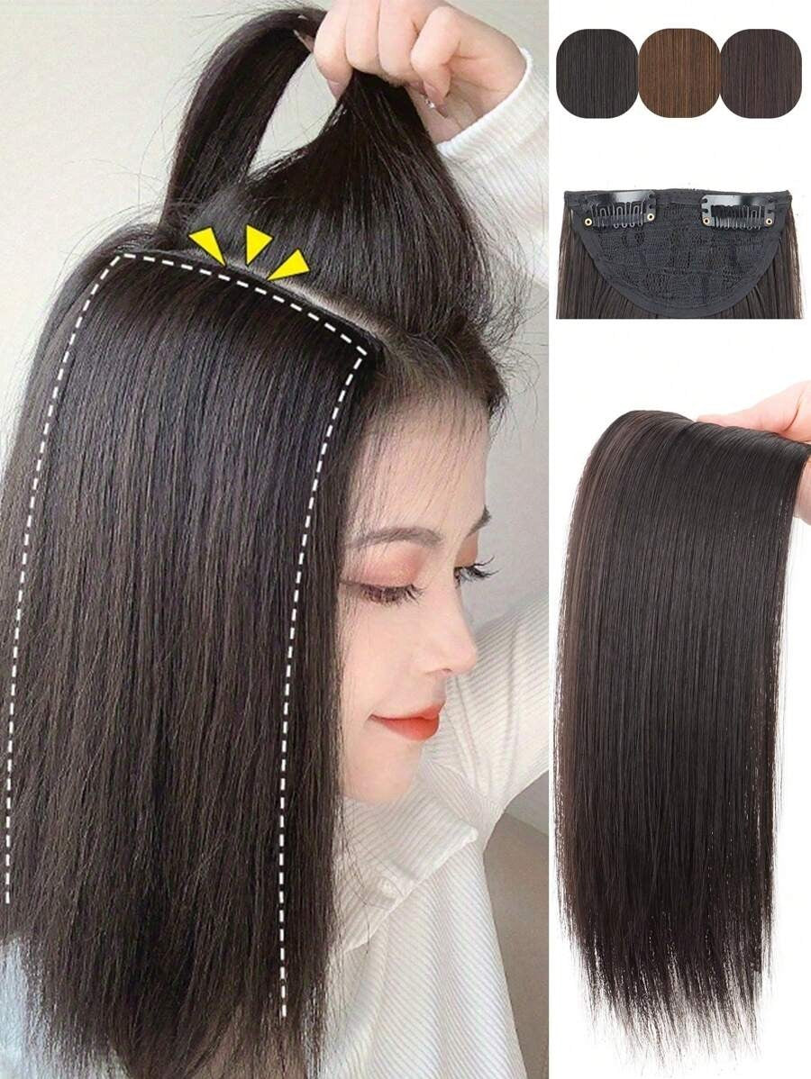 SHEIN وصلة شعر بمشابك شفافة لتكثيف جذور الشعر بشكل طبيعي وسريع