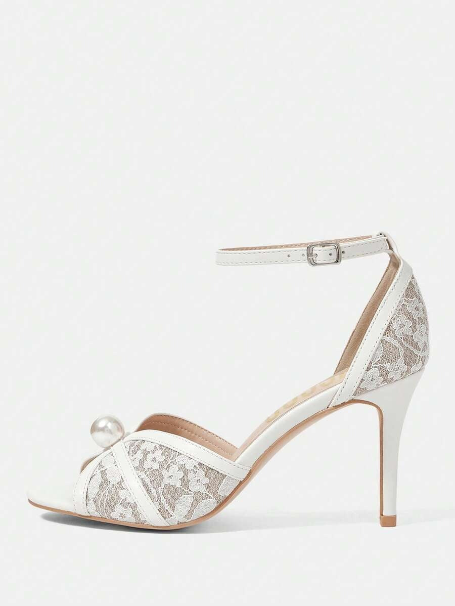SHEIN qualityCUCCOO HITCHD حذاء كعب عالي أنيق بلون أبيض
