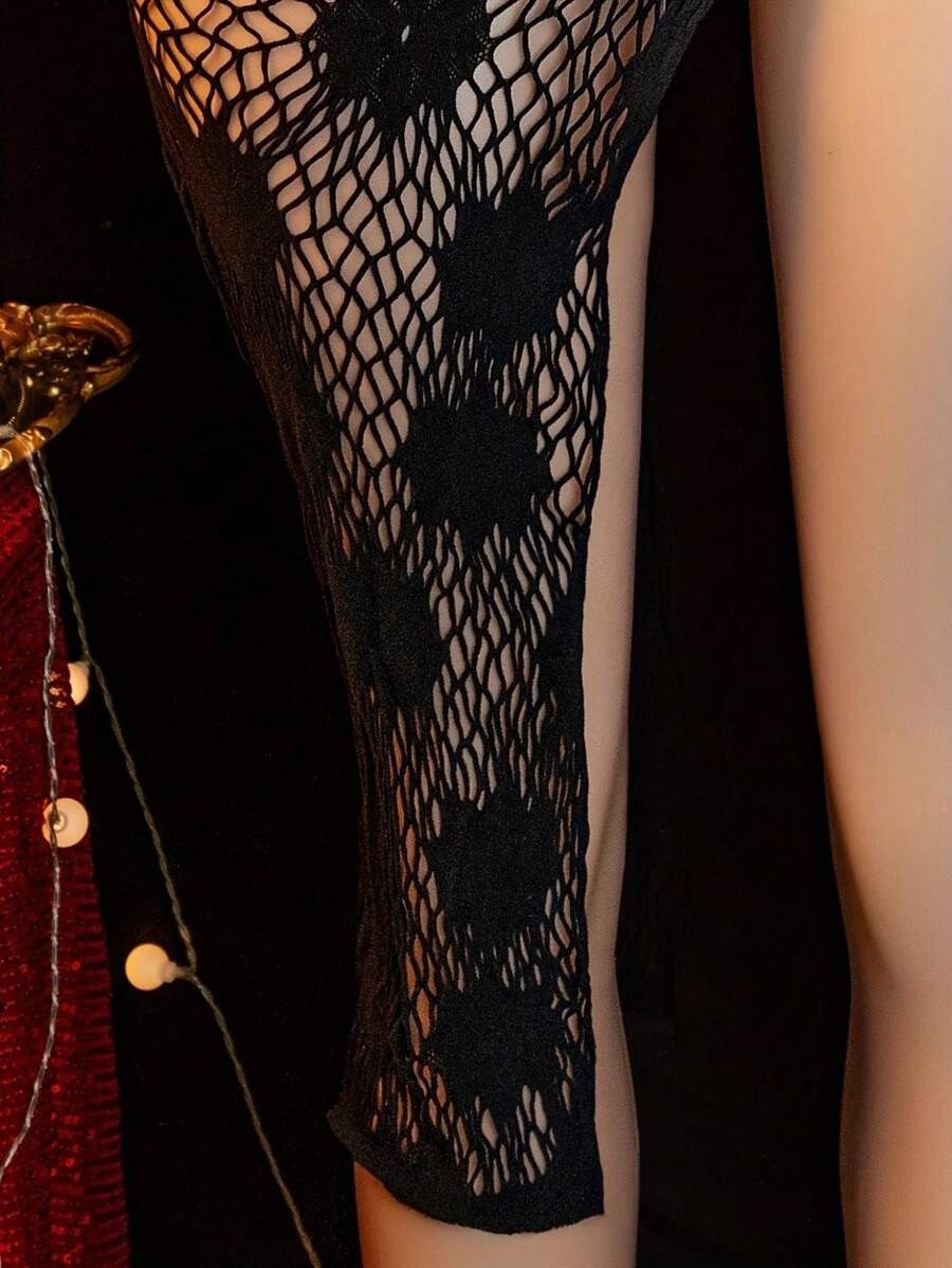 SHEIN فستان شفاف قصير من قماش ناعم