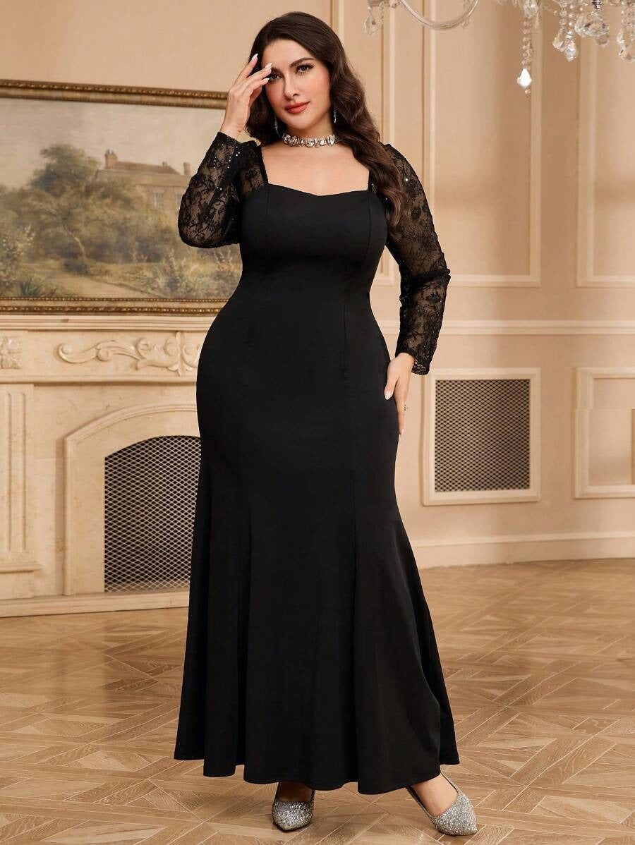 SHEIN فستان ماكسي أسود طويل