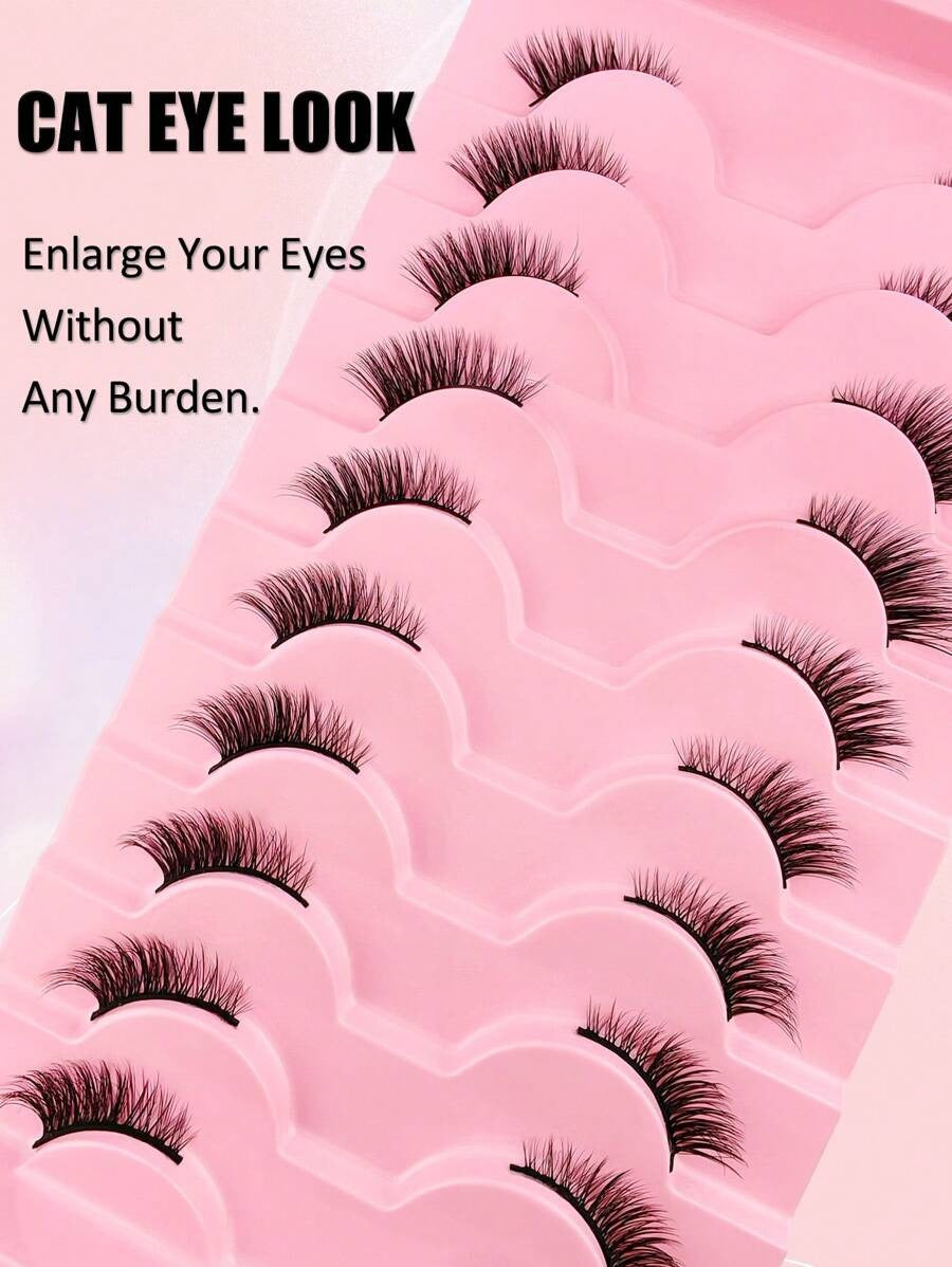 SHEIN طقم رموش نصفية ناعمة وطبيعية 10 قطع