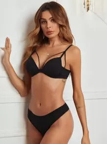 SHEIN طقم لانجري أنيق من قطعتين أسود