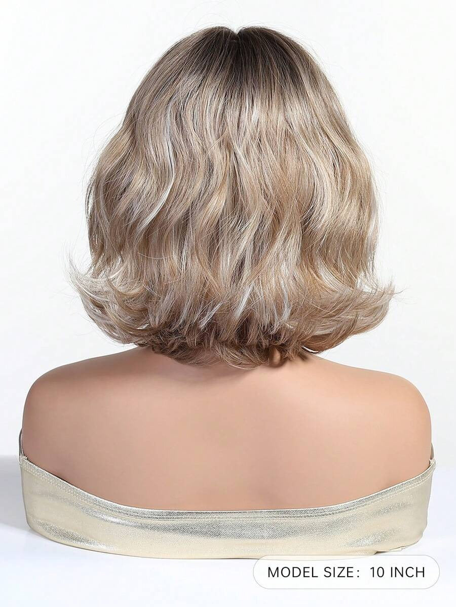 SHEIN باروكة قصيرة مموجة ستايل قصير ومجعد خفيف