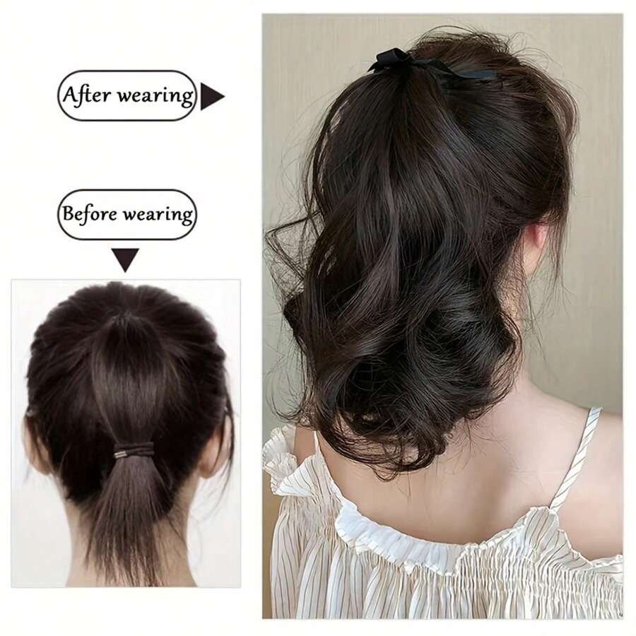SHEIN ذيل حصان بودي ويف مع شريط ربط ودبوس