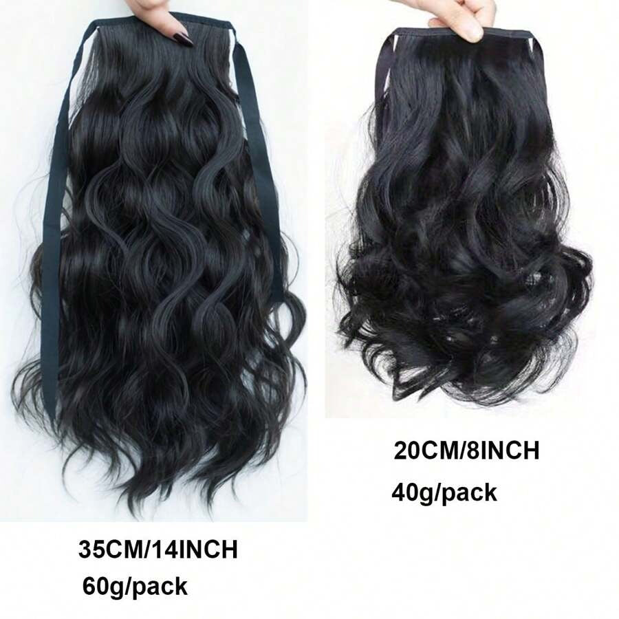 SHEIN ذيل حصان بودي ويف مع شريط ربط ودبوس